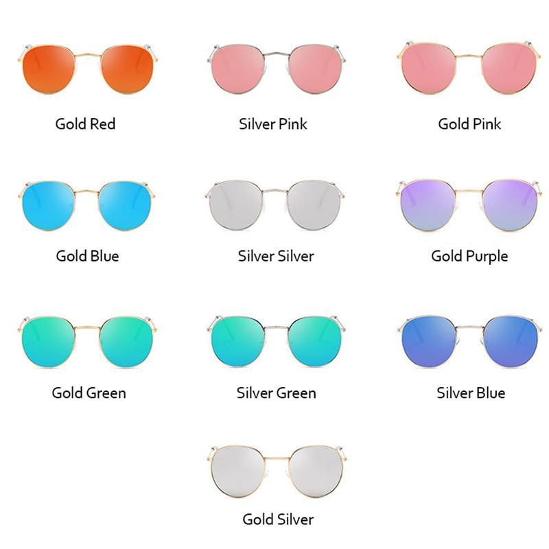 Small Round Polarized Sunglasses Retro Designer Metal Frame UV400