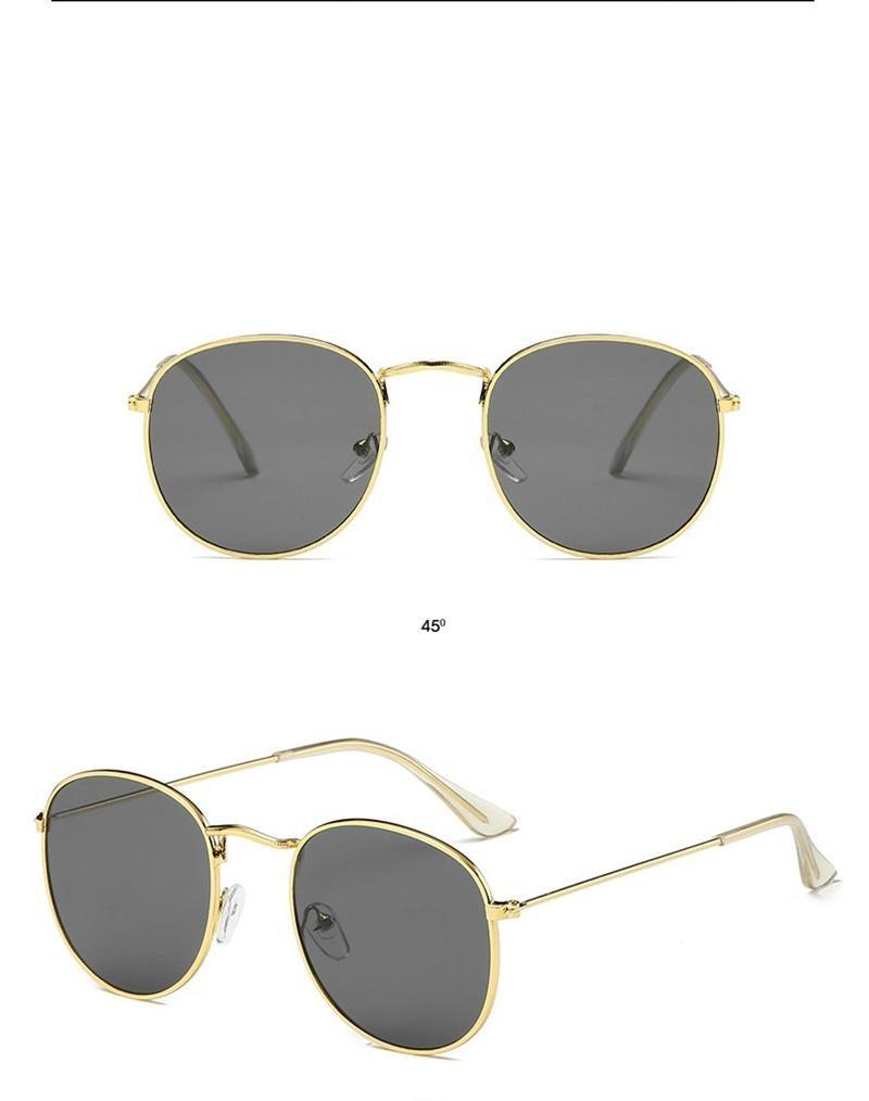 Small Round Polarized Sunglasses Retro Designer Metal Frame UV400