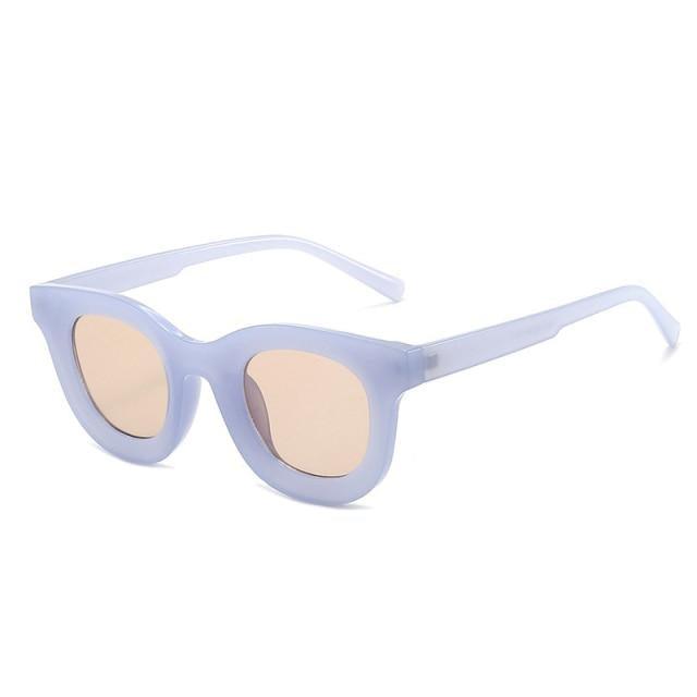 Round Fashion Sunglasses with Blue Light Filtering for Women