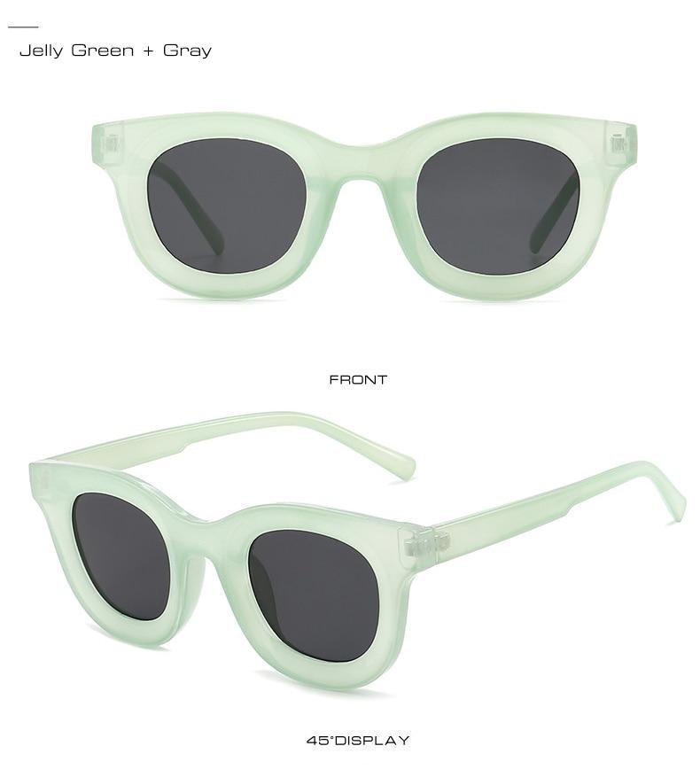 Round Fashion Sunglasses with Blue Light Filtering for Women