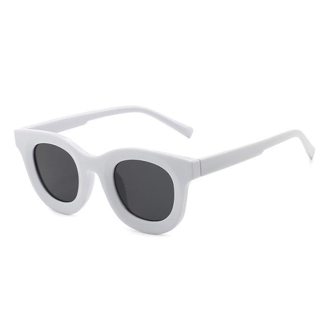 Round Fashion Sunglasses with Blue Light Filtering for Women