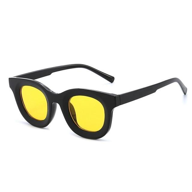 Round Fashion Sunglasses with Blue Light Filtering for Women