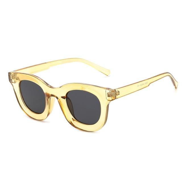 Round Fashion Sunglasses with Blue Light Filtering for Women
