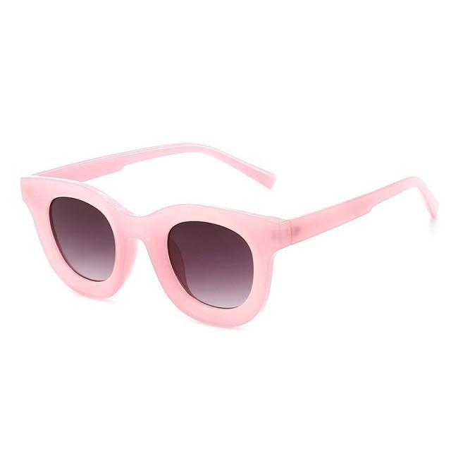 Round Fashion Sunglasses with Blue Light Filtering for Women