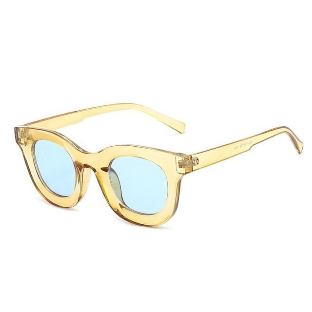 Round Fashion Sunglasses with Blue Light Filtering for Women