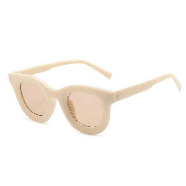 Round Fashion Sunglasses with Blue Light Filtering for Women