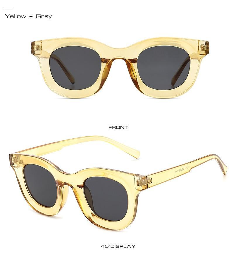 Round Fashion Sunglasses with Blue Light Filtering for Women