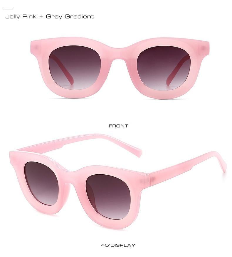 Round Fashion Sunglasses with Blue Light Filtering for Women