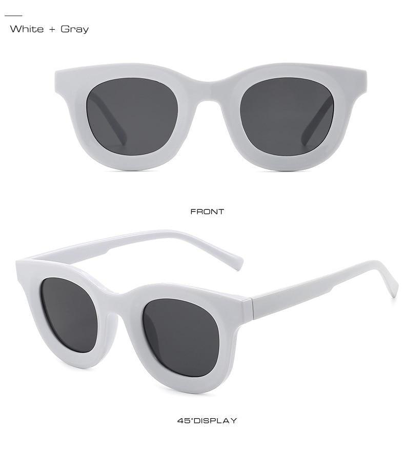 Round Fashion Sunglasses with Blue Light Filtering for Women