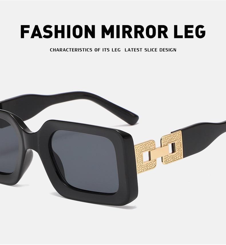 Retro Small Rectangle Sunglasses for Women and Men Hip Hop Style