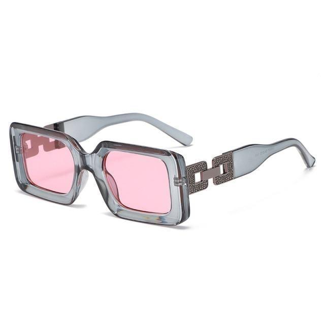 Retro Small Rectangle Sunglasses for Women and Men Hip Hop Style