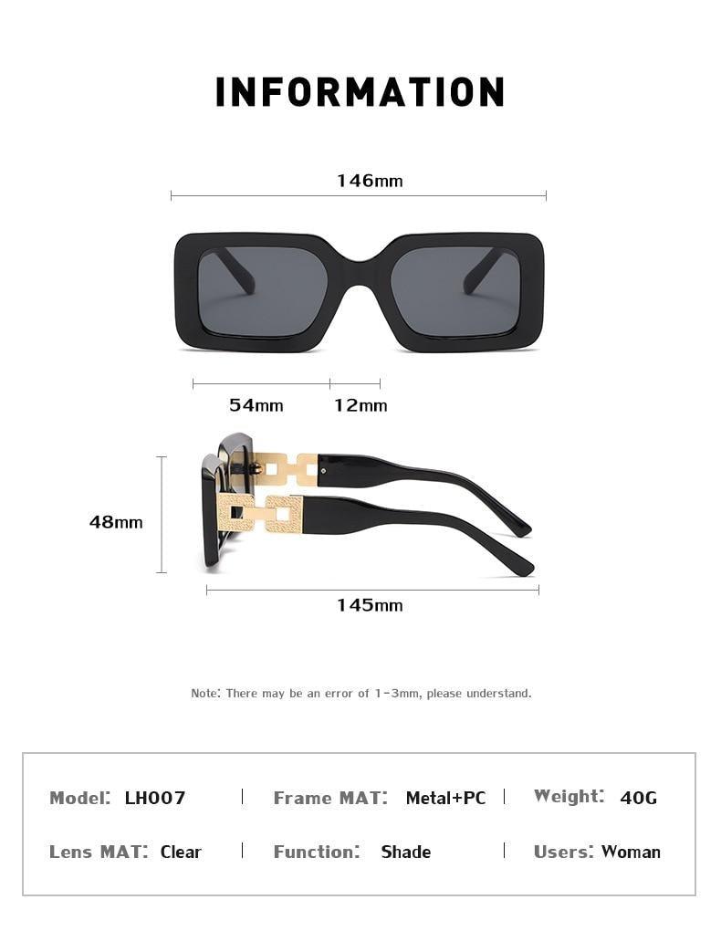Retro Small Rectangle Sunglasses for Women and Men Hip Hop Style
