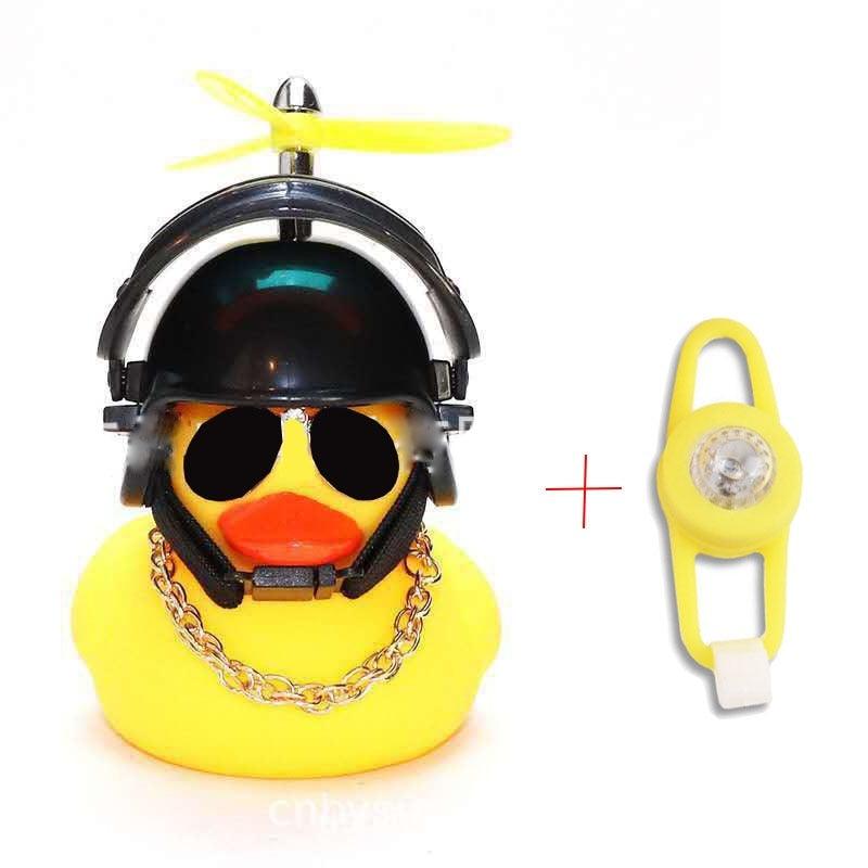 Yellow Bike Duck Bell with Propeller Helmet and LED Light