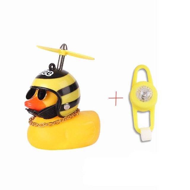 Yellow Bike Duck Bell with Propeller Helmet and LED Light