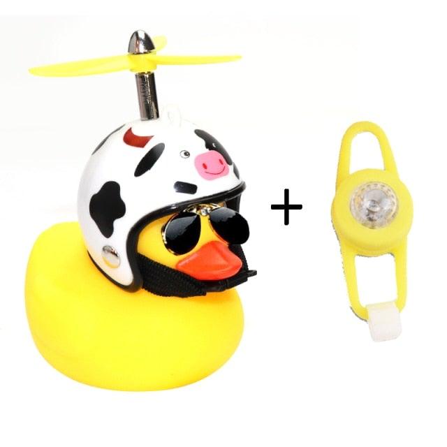 Yellow Bike Duck Bell with Propeller Helmet and LED Light