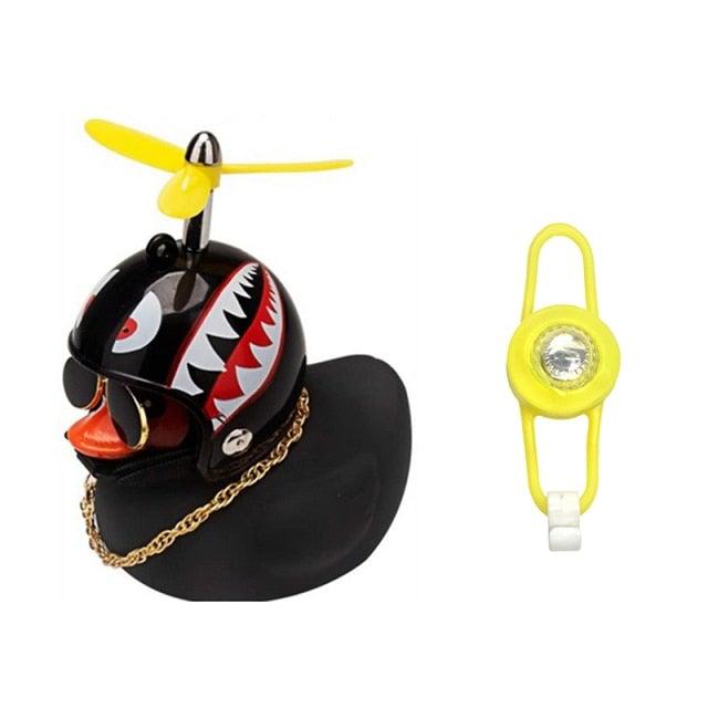 Yellow Bike Duck Bell with Propeller Helmet and LED Light