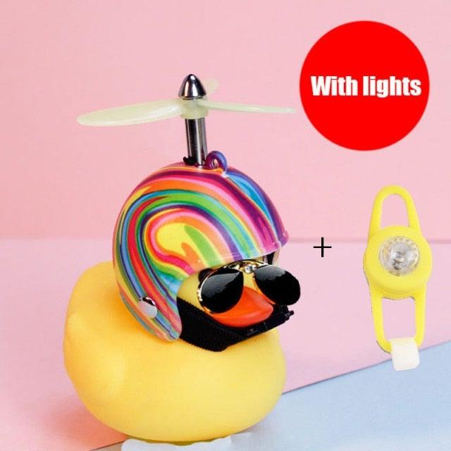 Yellow Bike Duck Bell with Propeller Helmet and LED Light