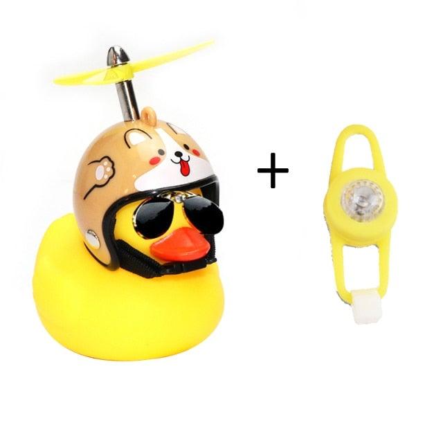 Yellow Bike Duck Bell with Propeller Helmet and LED Light