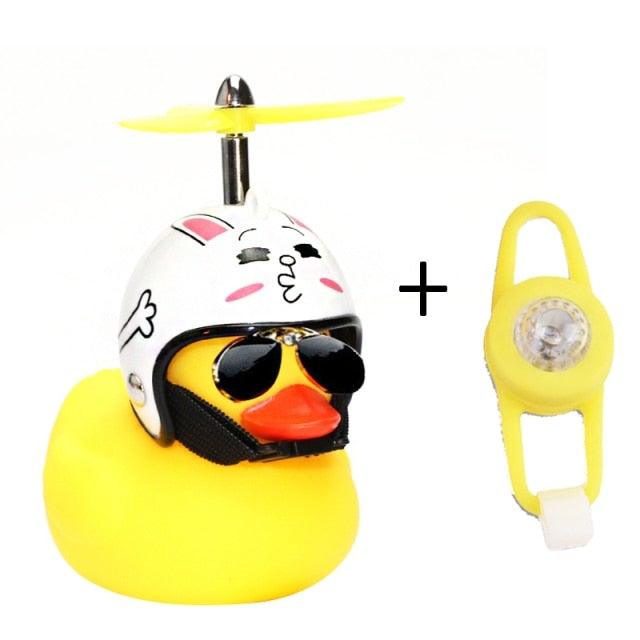 Yellow Bike Duck Bell with Propeller Helmet and LED Light