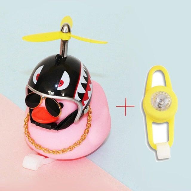Yellow Bike Duck Bell with Propeller Helmet and LED Light