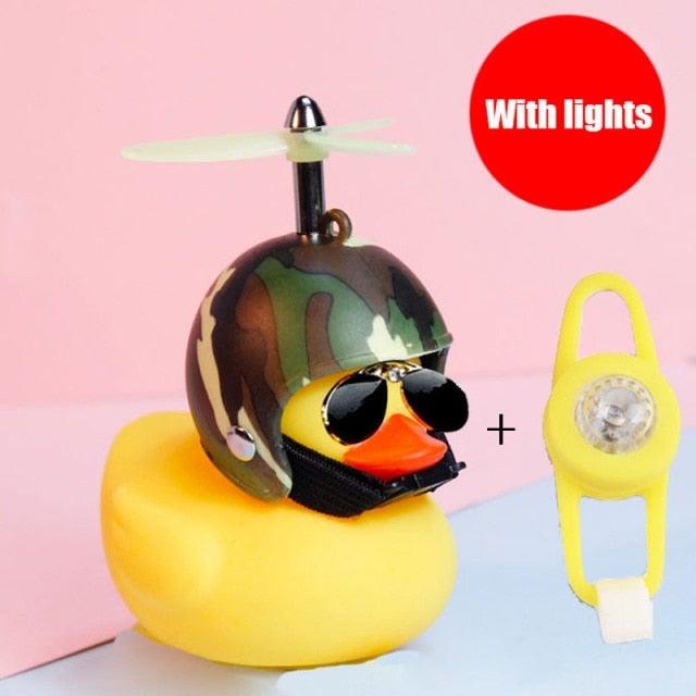 Yellow Bike Duck Bell with Propeller Helmet and LED Light