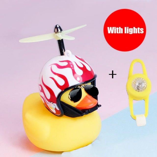 Yellow Bike Duck Bell with Propeller Helmet and LED Light