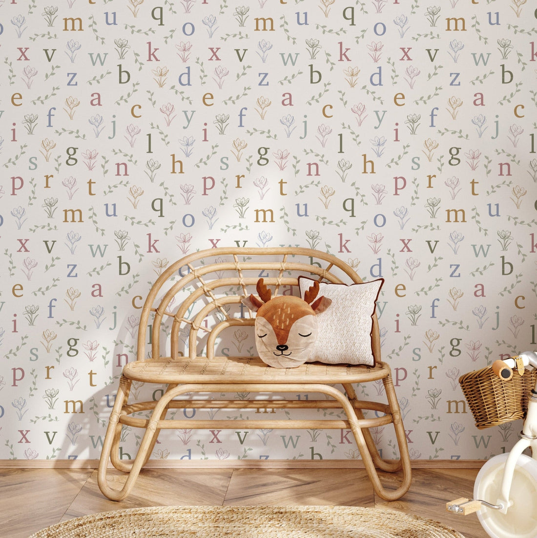 Lenny Removable Wallpaper - Off-White & Muted-Multicolor Nursery