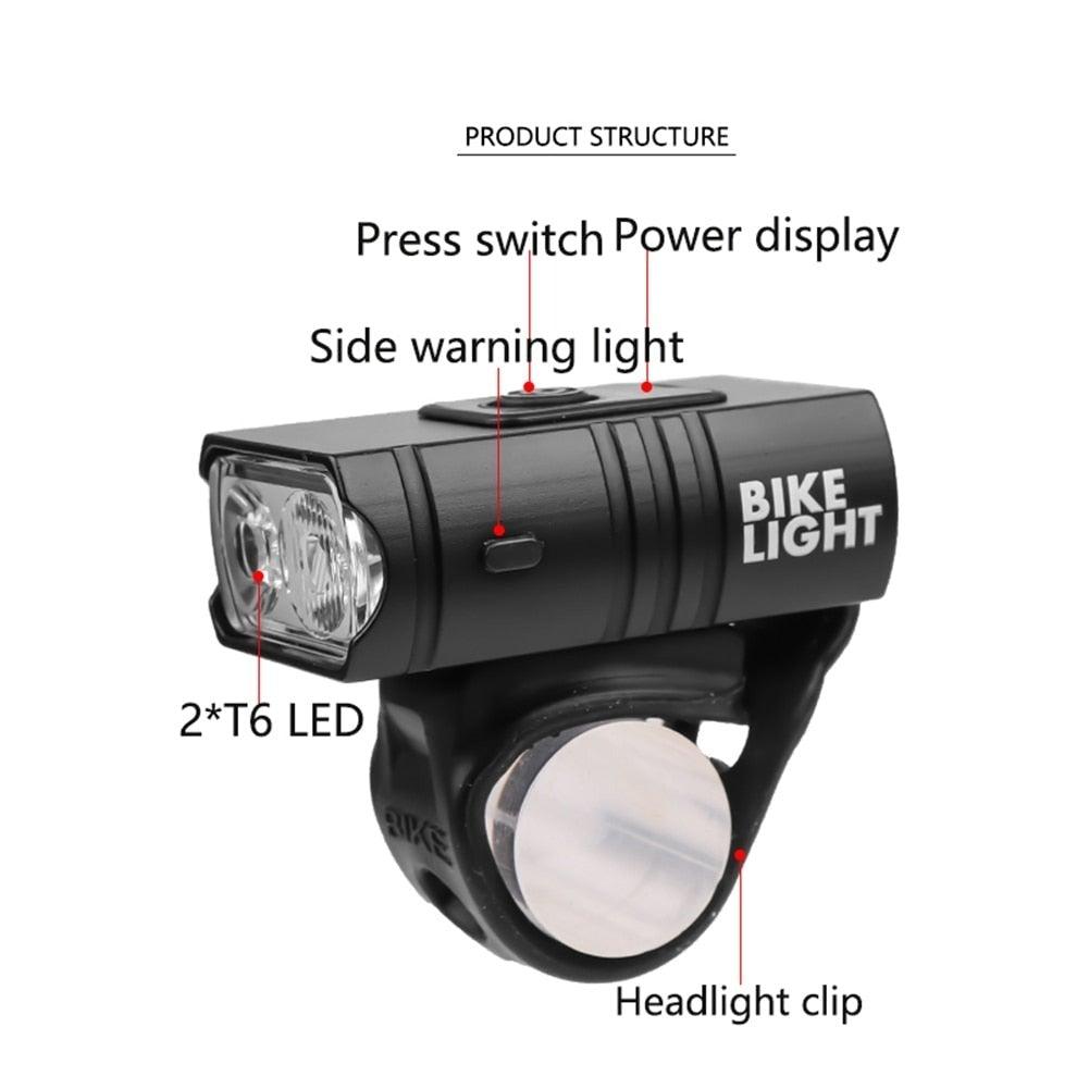 Powerful USB Rechargeable LED Bike Headlight for Night Cycling
