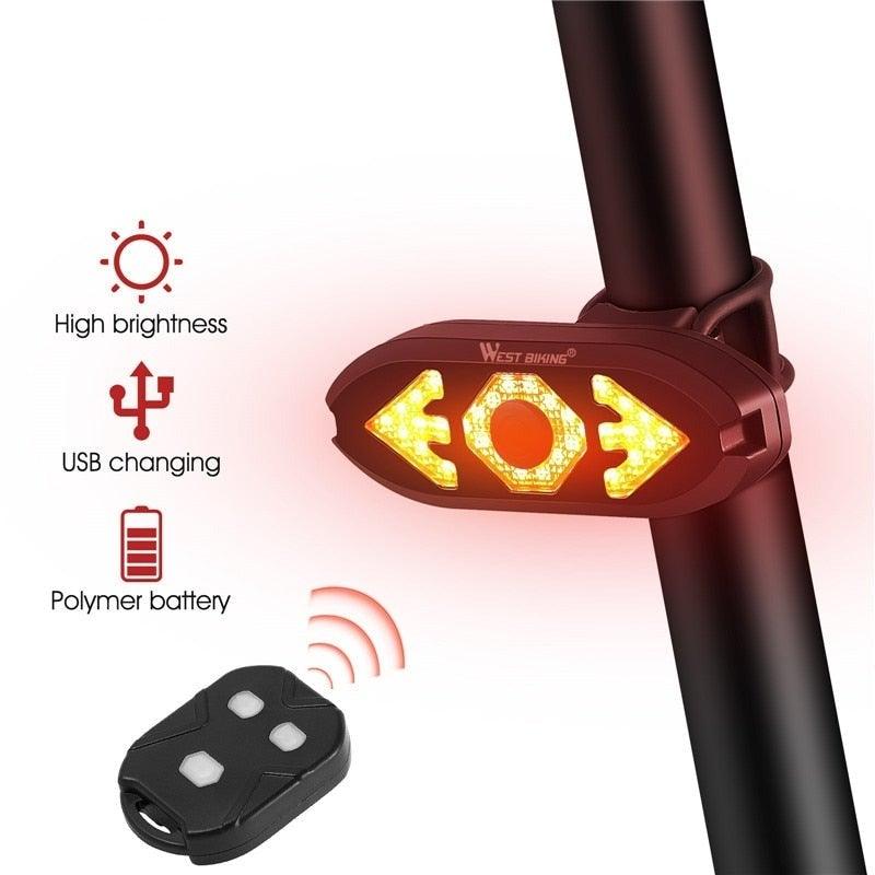 Wireless Remote Control LED Bike Turn Signal Taillight