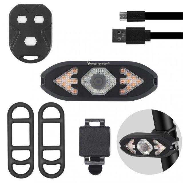 Wireless Remote Control LED Bike Turn Signal Taillight