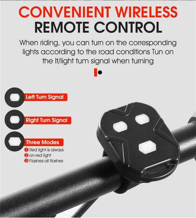 Wireless Remote Control LED Bike Turn Signal Taillight