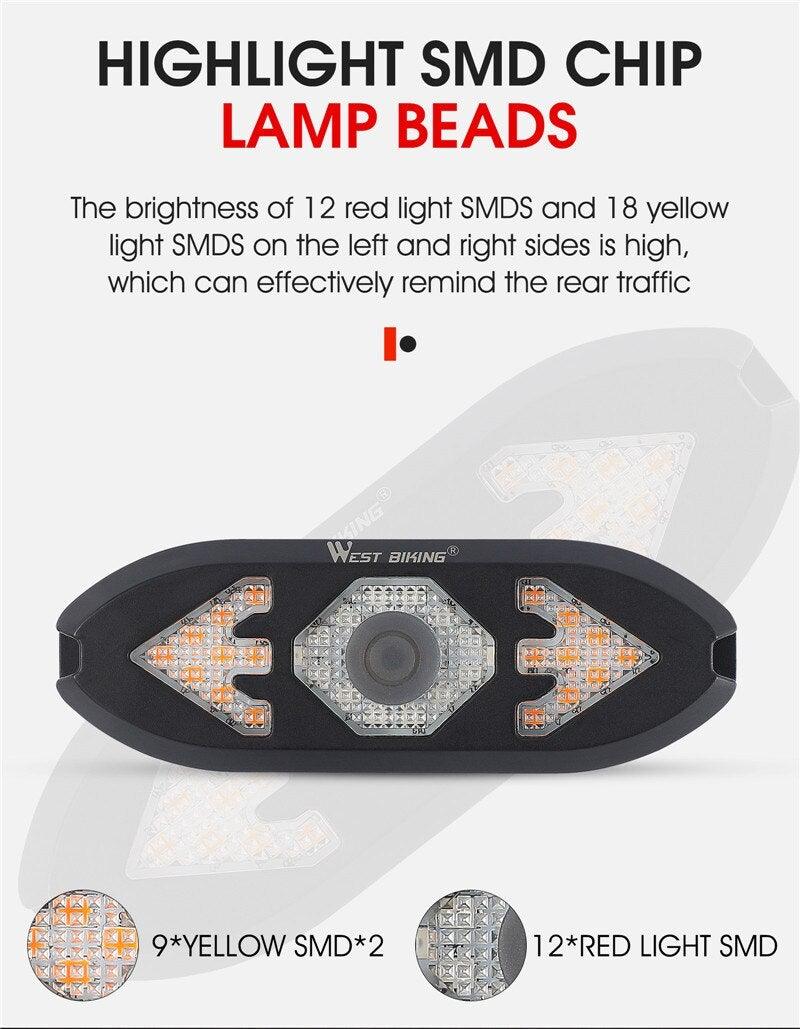 Wireless Remote Control LED Bike Turn Signal Taillight