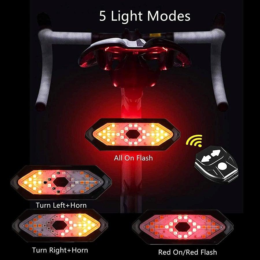 Wireless Remote Control Bicycle Taillight with Turn Signals