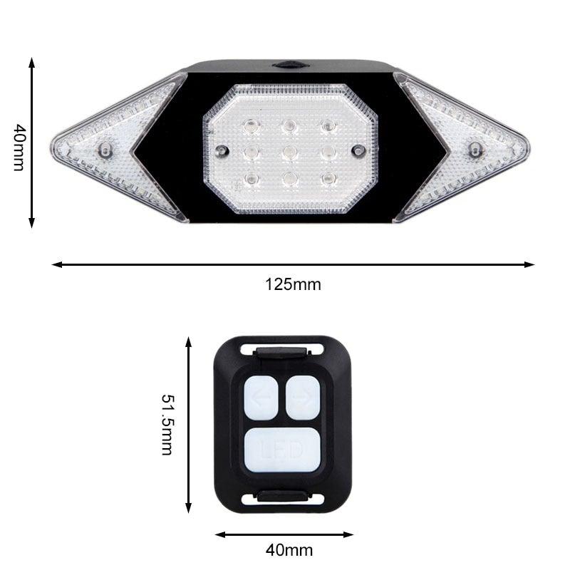 Wireless Remote Control Bicycle Tail Light with LED Turning Signals