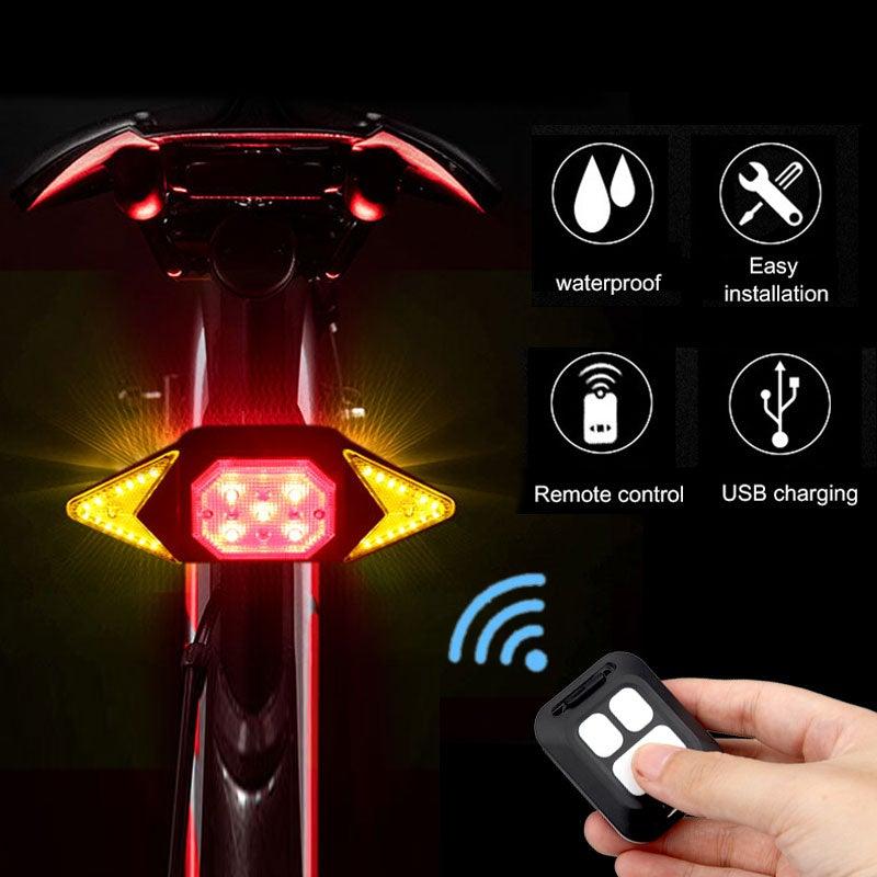 Wireless Remote Control Bicycle Tail Light with LED Turning Signals