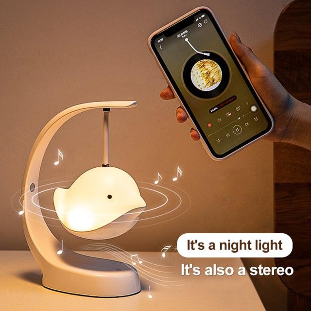 Bluetooth Speaker LED Night Light – Minimalist Color Changing Lamp
