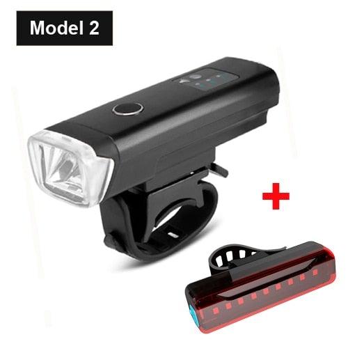 Smart Induction LED Bike Headlight and Rear Tail Light Set