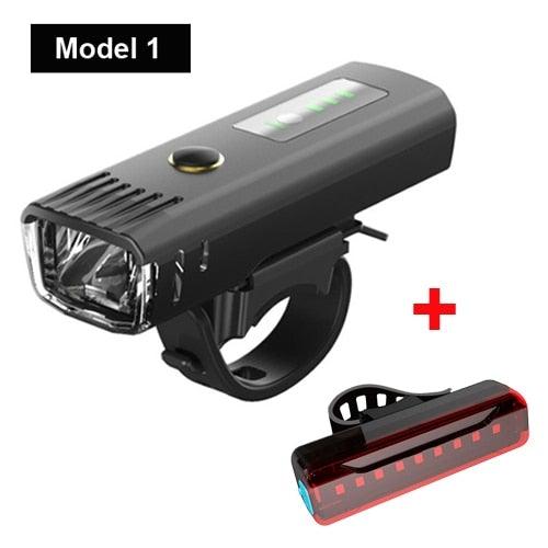 Smart Induction LED Bike Headlight and Rear Tail Light Set