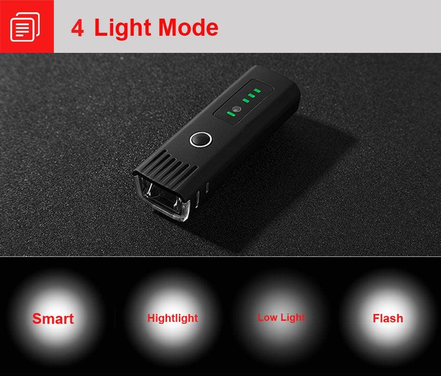 Smart Induction LED Bike Headlight and Rear Tail Light Set
