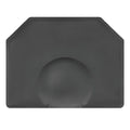 Black Smart Step Elite 4' x 5' anti-fatigue salon mat with professional chair depression