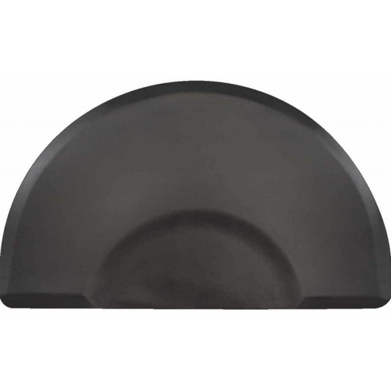 Smart Step Elite 3'x5' black half-round professional salon anti-fatigue mat