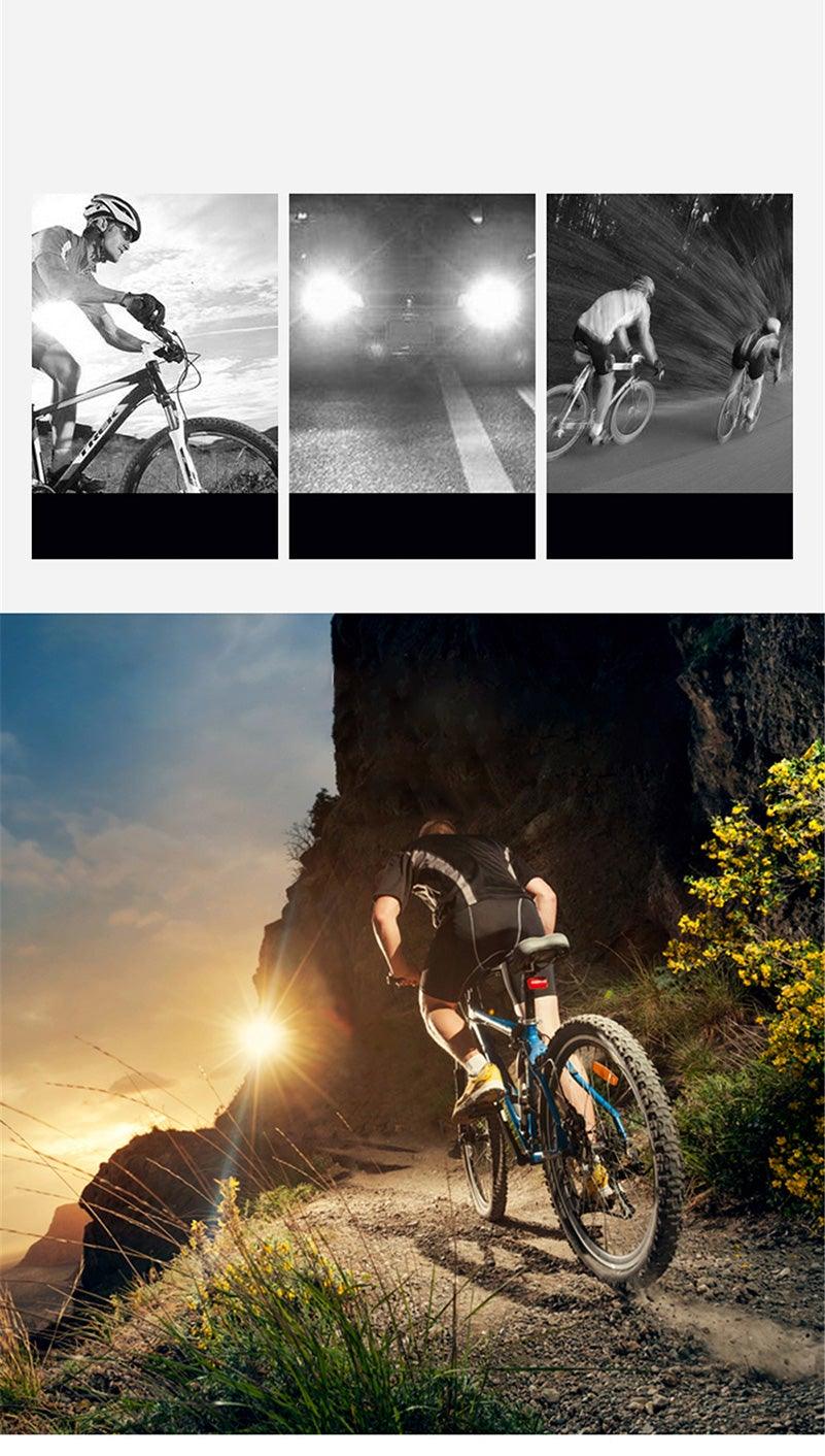 4-in-1 Rechargeable Bike Light with LCD Odometer and Speedometer