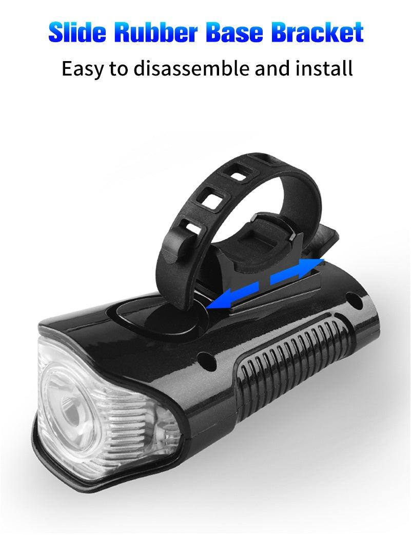 4-in-1 Rechargeable Bike Light with LCD Odometer and Speedometer