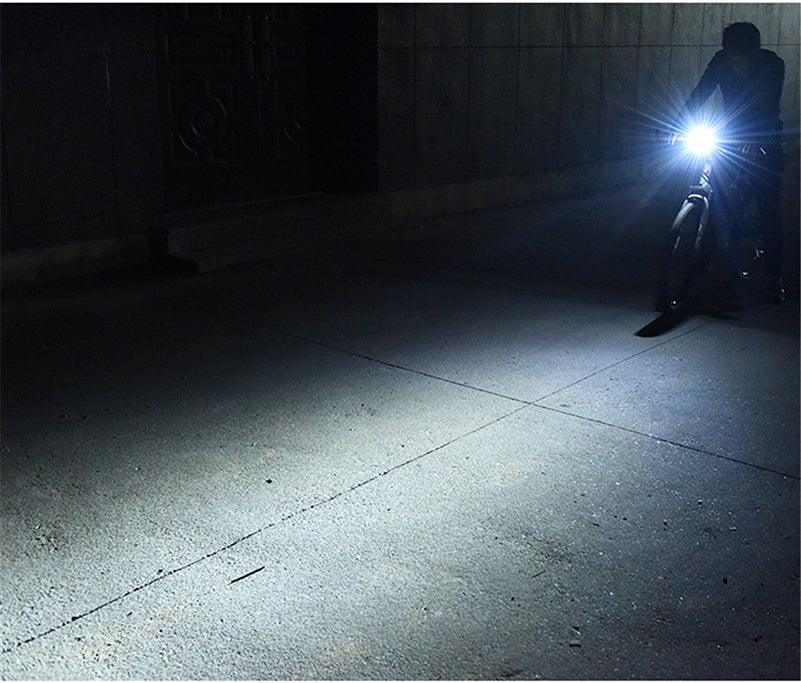 4-in-1 Rechargeable Bike Light with LCD Odometer and Speedometer