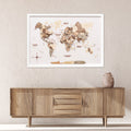 3D Wooden World Map - Smoky, Modern Travel-Inspired Wall Art