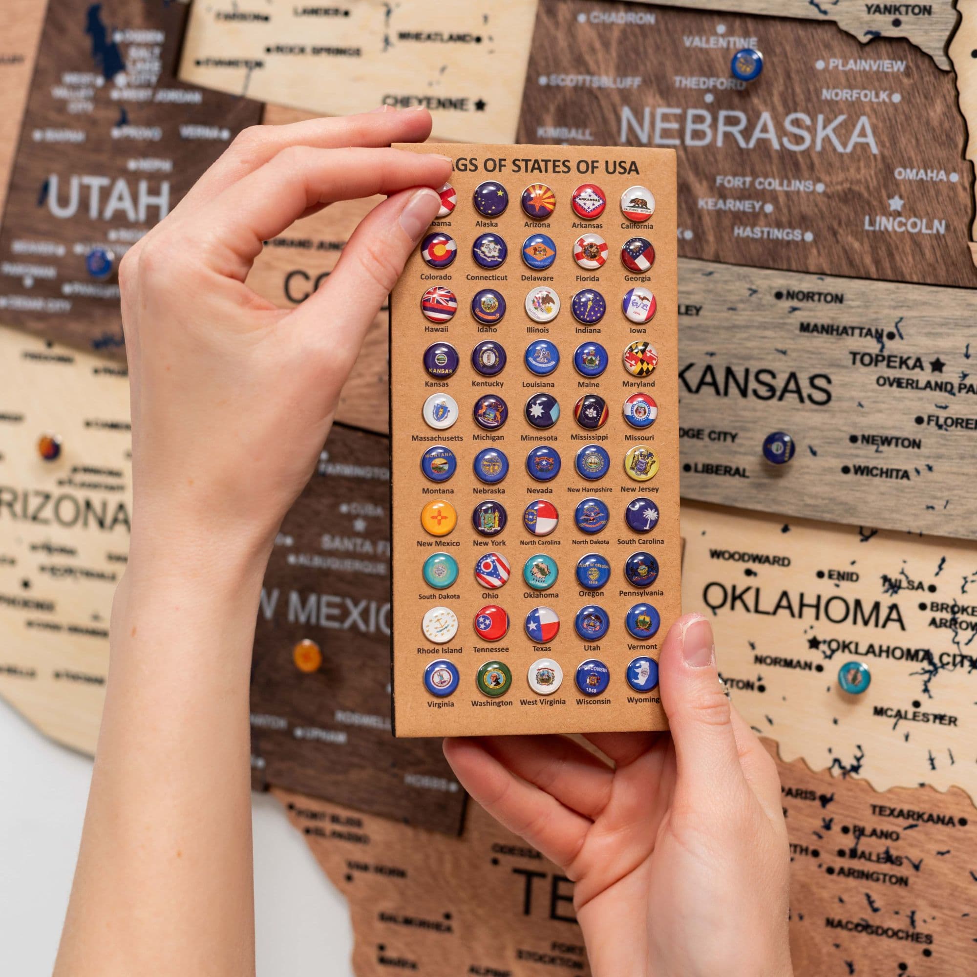 3D Wooden Map of USA - Smokey Collection Modern Wall Decor