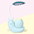 Cute Snail LED Desk Lamp with Pen Holder & Eye Protection
