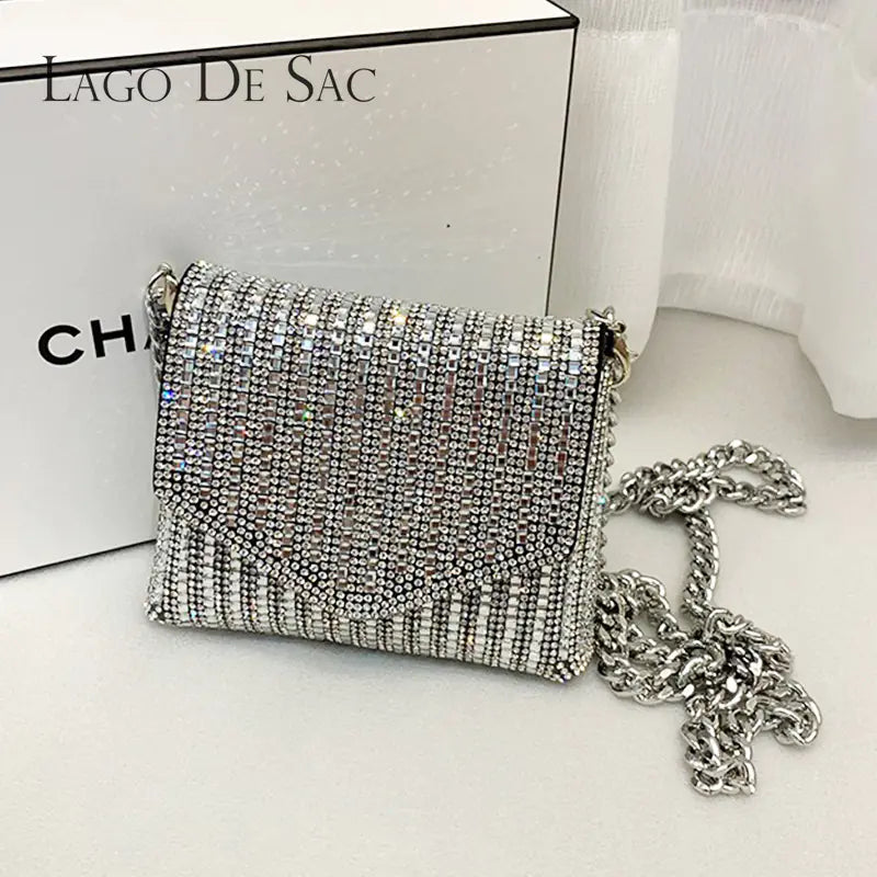 Bling Chain Crossbody Bag - Mini Rhinestone Evening Purse