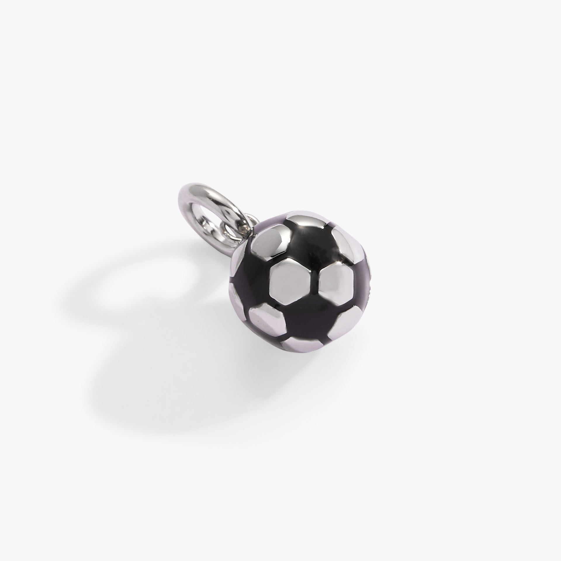 Soccer Ball Interchangeable Charm in Polished Silver Stainless Steel