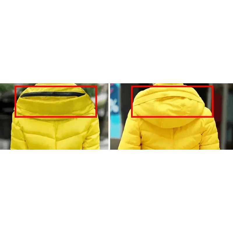 Women’s Short Hooded Padded Winter Jacket – Solid Sporty Outerwear